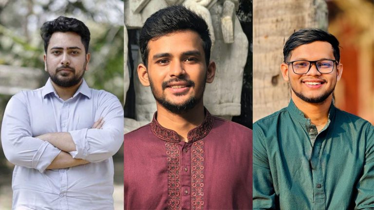 নাহিদ ইসলাম, আসিফ মাহমুদ সজিব ভূঁইয়া এবং আবু বাকের মজুমদার।