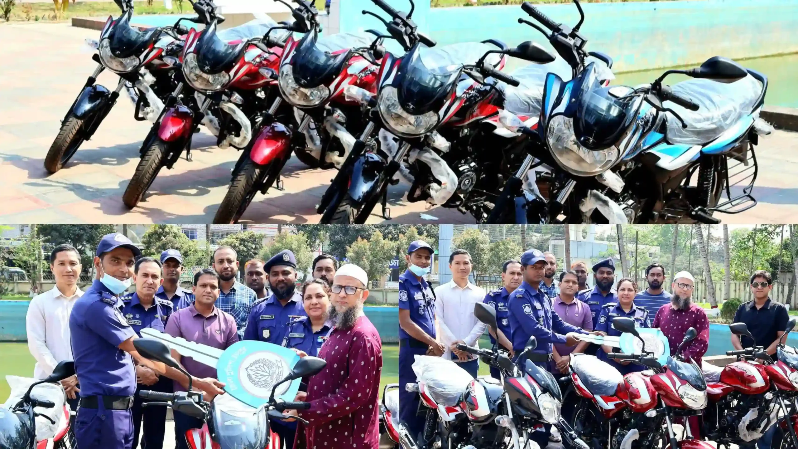 চাঁদপুরে ৫ থানায় জেলা পুলিশের মোটরসাইকেল বিতরণ