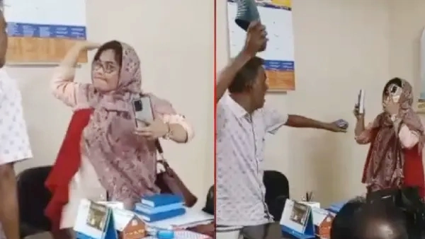 রাজশাহীতে চড়ের জবাবে শিক্ষিকাকে বিএনপি নেতার জুতাপেটা