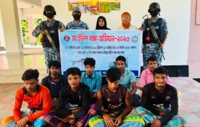 মেঘনায় ইলিশ শিকারের দায়ে ৮ জেলের কারাদন্ড